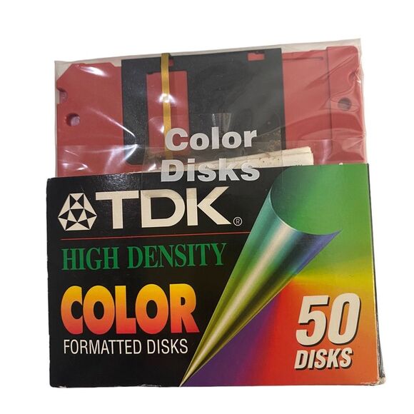 TDK 50 High Density Color Formatted Disks NIP New - Picture 6 of 7